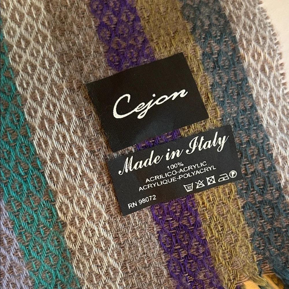Cejon Italian Striped Woven Scarf